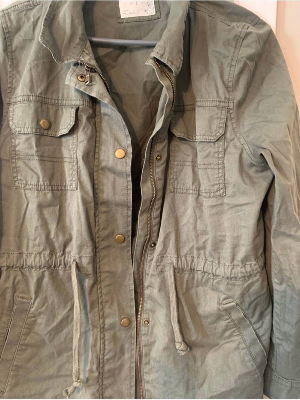 Mudd Olive Green Drawstring Utility Jacket - Picture 3 of 5